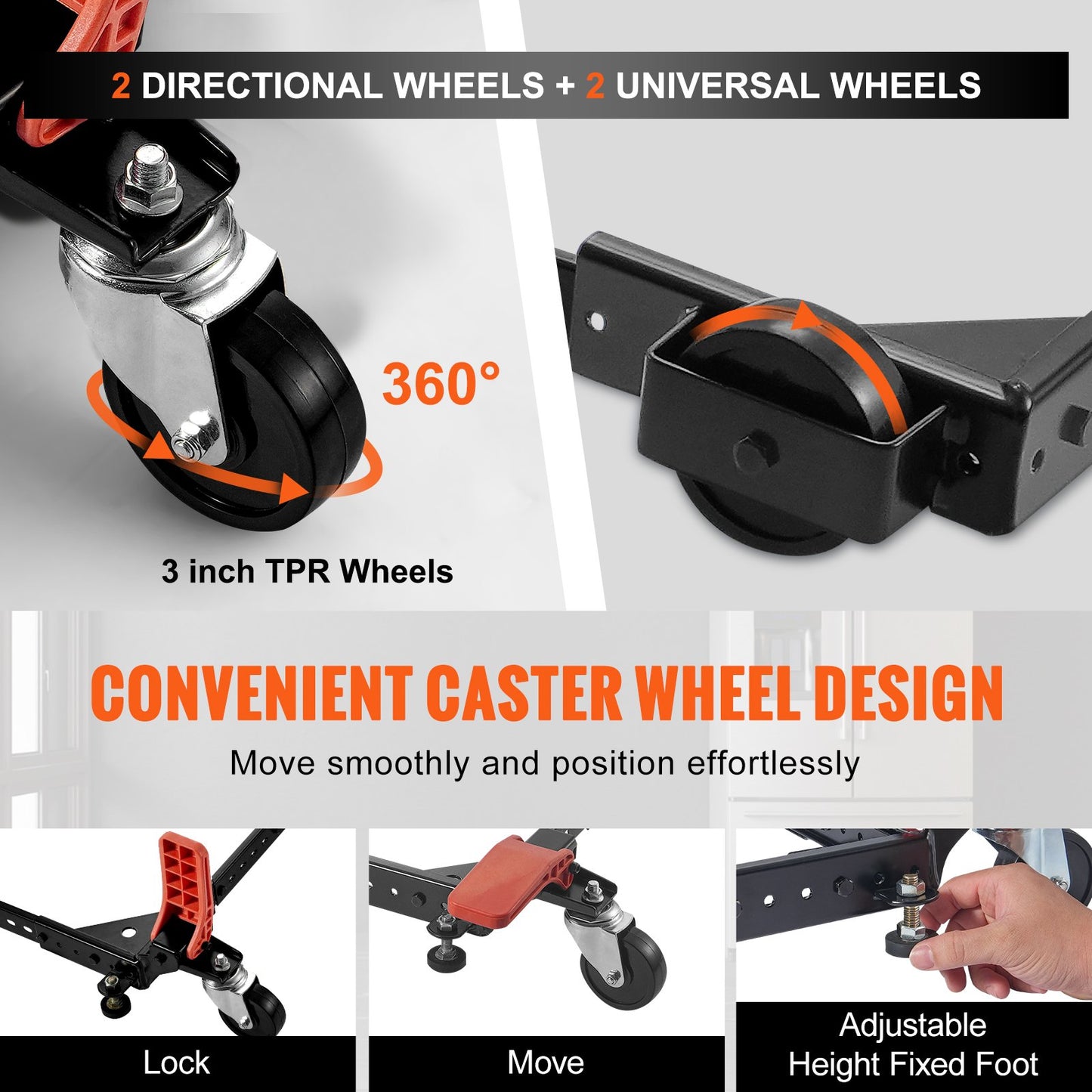 Heavy Duty Mobile Base Stand 500 Lbs Capacity for Tools & Machines - Black