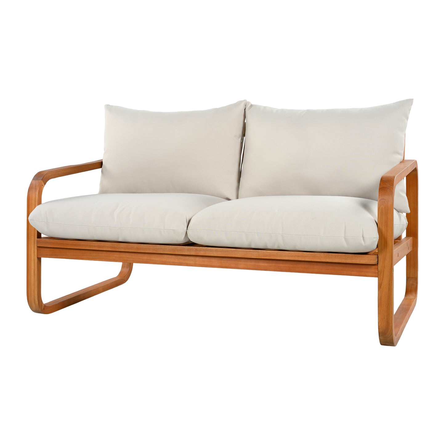 4-Piece Acacia Wood Outdoor Patio Furniture Set with Cushions