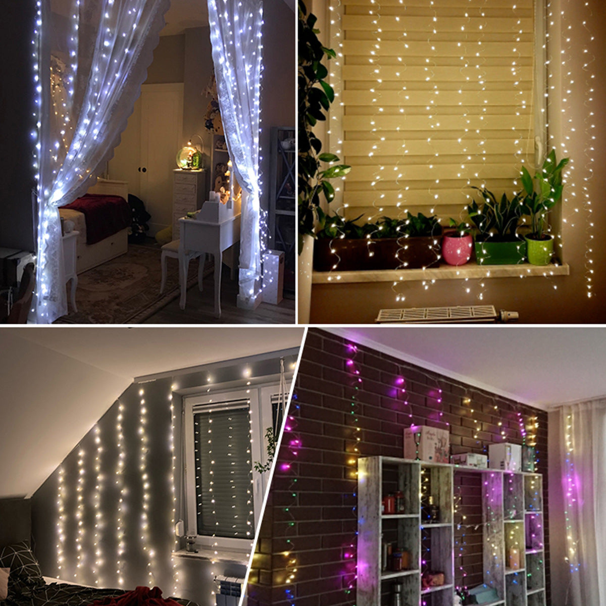 USB Curtain Lamp with 8 Functions Remote Control for Indoor Decor