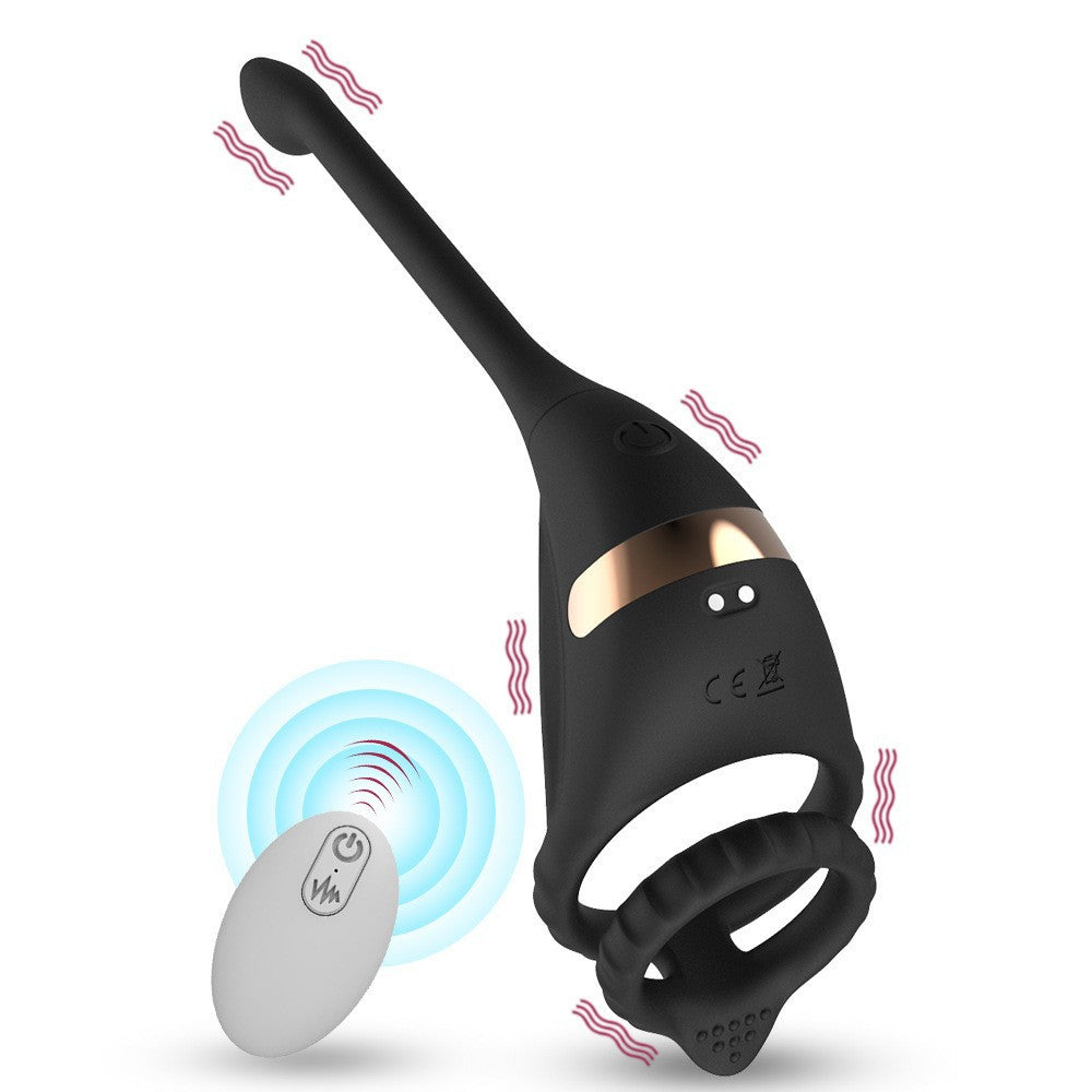 Men's Horseshoe Ring Massager with Remote Control - Silicone Adult Wellness Device