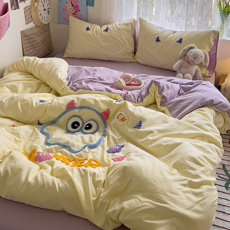 Skin-Friendly Cotton Quilt Bedding Set - 4 Pieces, Multiple Sizes & Patterns