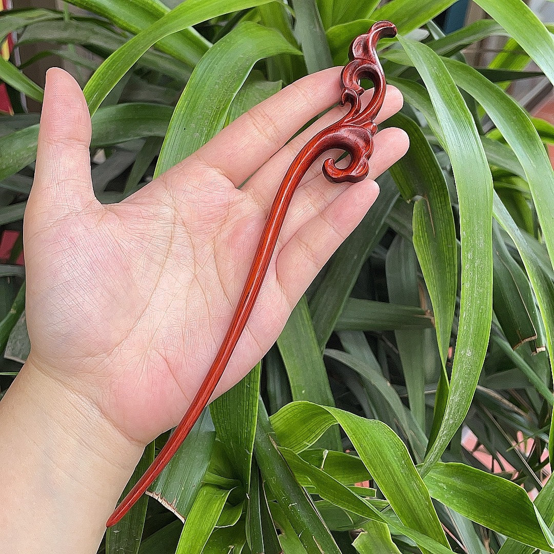 Ebony Antique Carved Hairpin