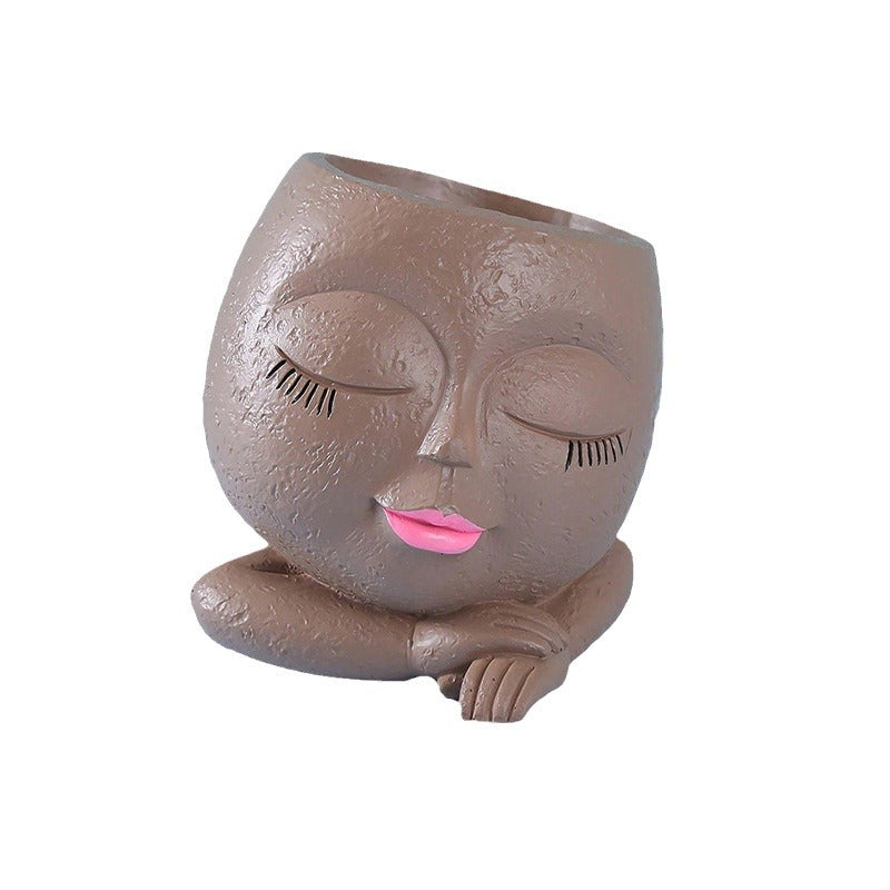 Resin Pastoral Style Flowerpot Decor Ornaments for Home & Garden