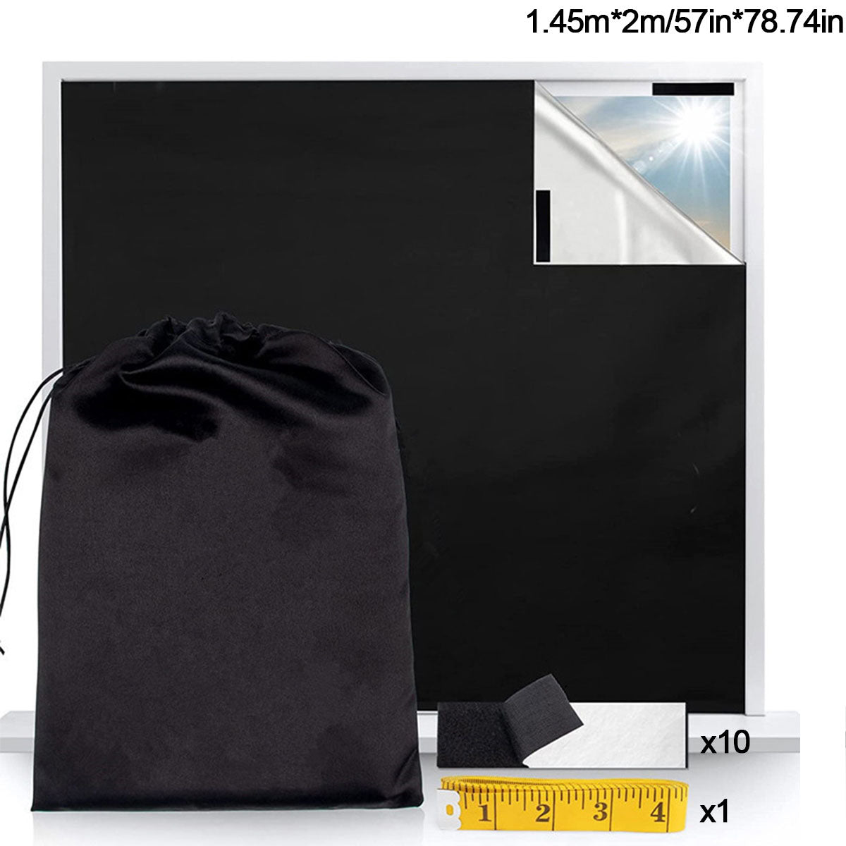 Portable Blackout Curtains - Oxford Cloth, Black
