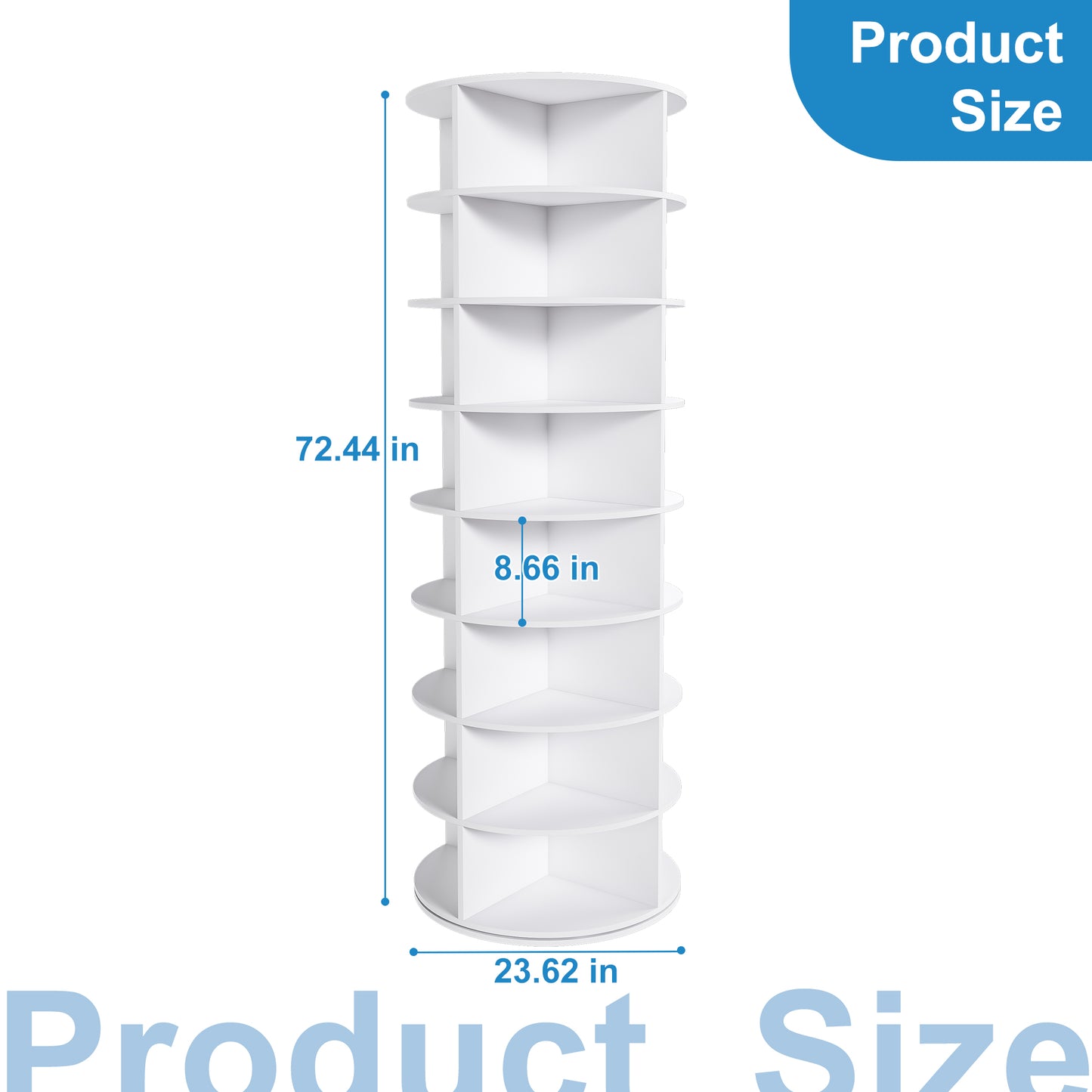 Rotating Shoe Rack Tower, 8-Tier Spinning Storage Rack, Free Standing