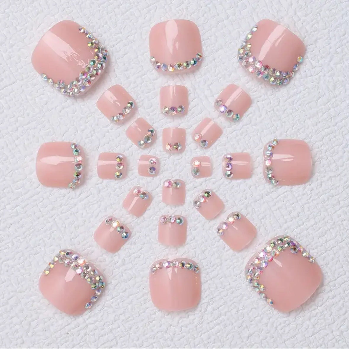 Foot Manicure Kit with Nail Art Glue and Patterns for Ladies