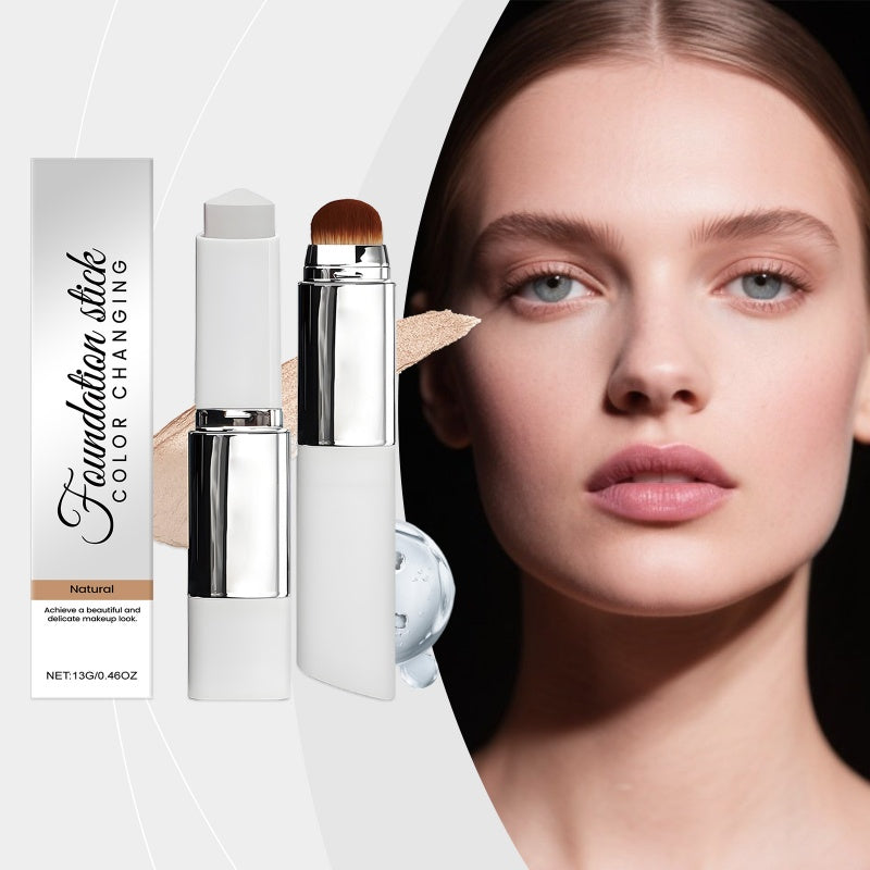 2-in-1 Color-Changing Foundation Stick - Lightweight Moisturizing Matte Coverage 13g