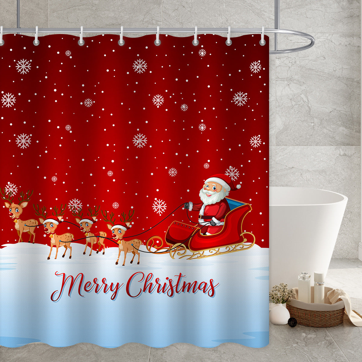 Waterproof Polyester Shower Curtain - Mildew Resistant, Multiple Sizes & Styles