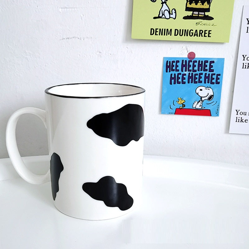 Creative Ceramic Milk Cup with Lid and Spoon - Cute Water Mug
