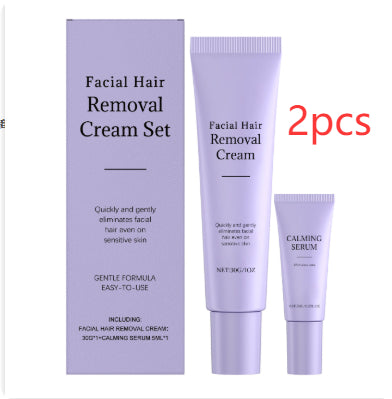 Facial Hair Removal Cream Set for Sensitive Skin - 1 or 2 Pieces