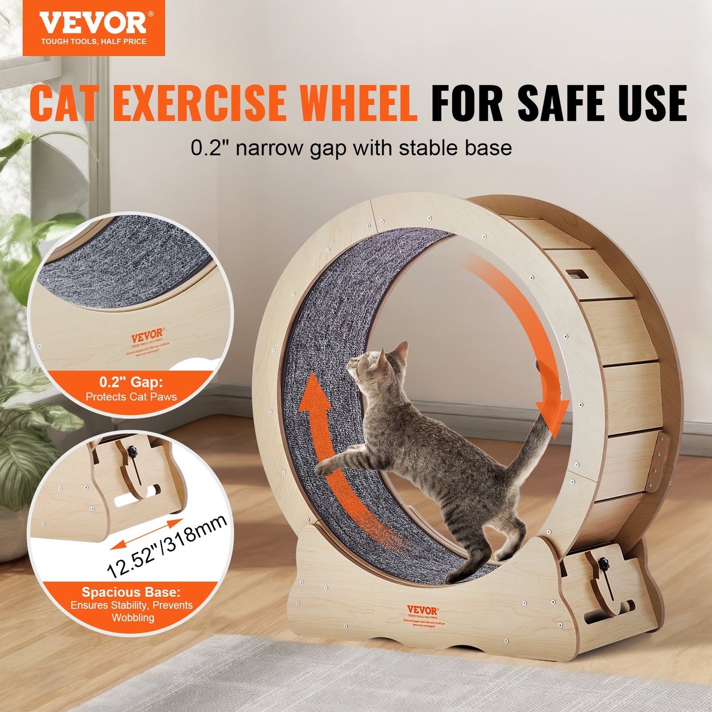 Large Indoor Cat Exercise Wheel 29.5 Inch Silent Treadmill for Pets