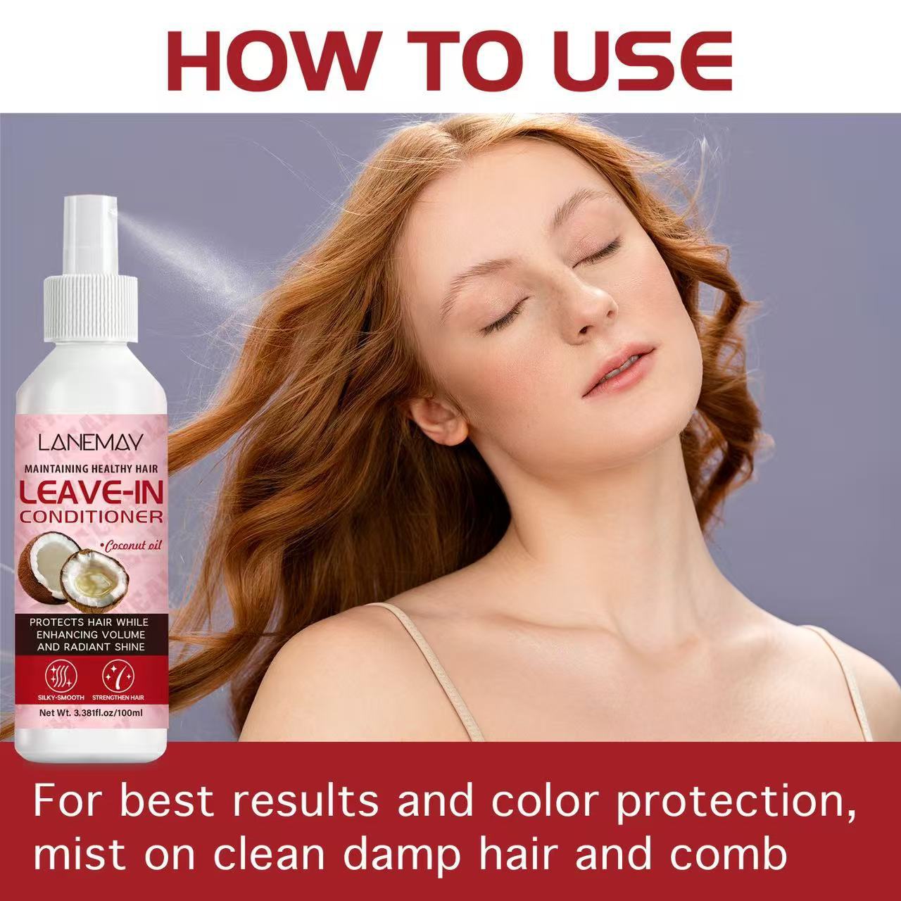 No-Rinse Coconut Oil Hair Conditioner - Nourishing Leave-In Treatment 100ml