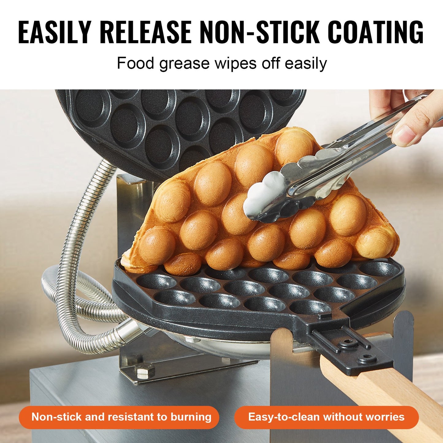 Commercial Bubble Waffle Maker 1400W Egg Pancake Baker Machine Non-Stick