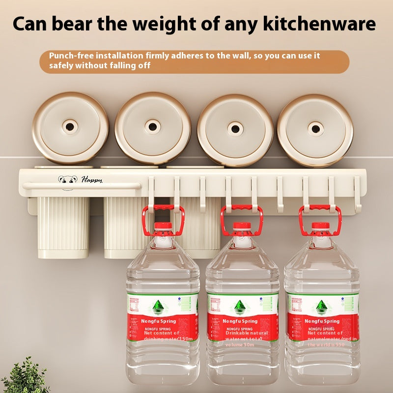 Multi-functional Kitchen Knife Rack Holder Punch-free Wall Mount Organizer