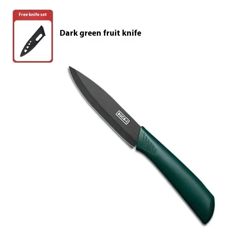 Kitchen Knife Set with Cutting Board - Black Steel Chef & Utility Knives