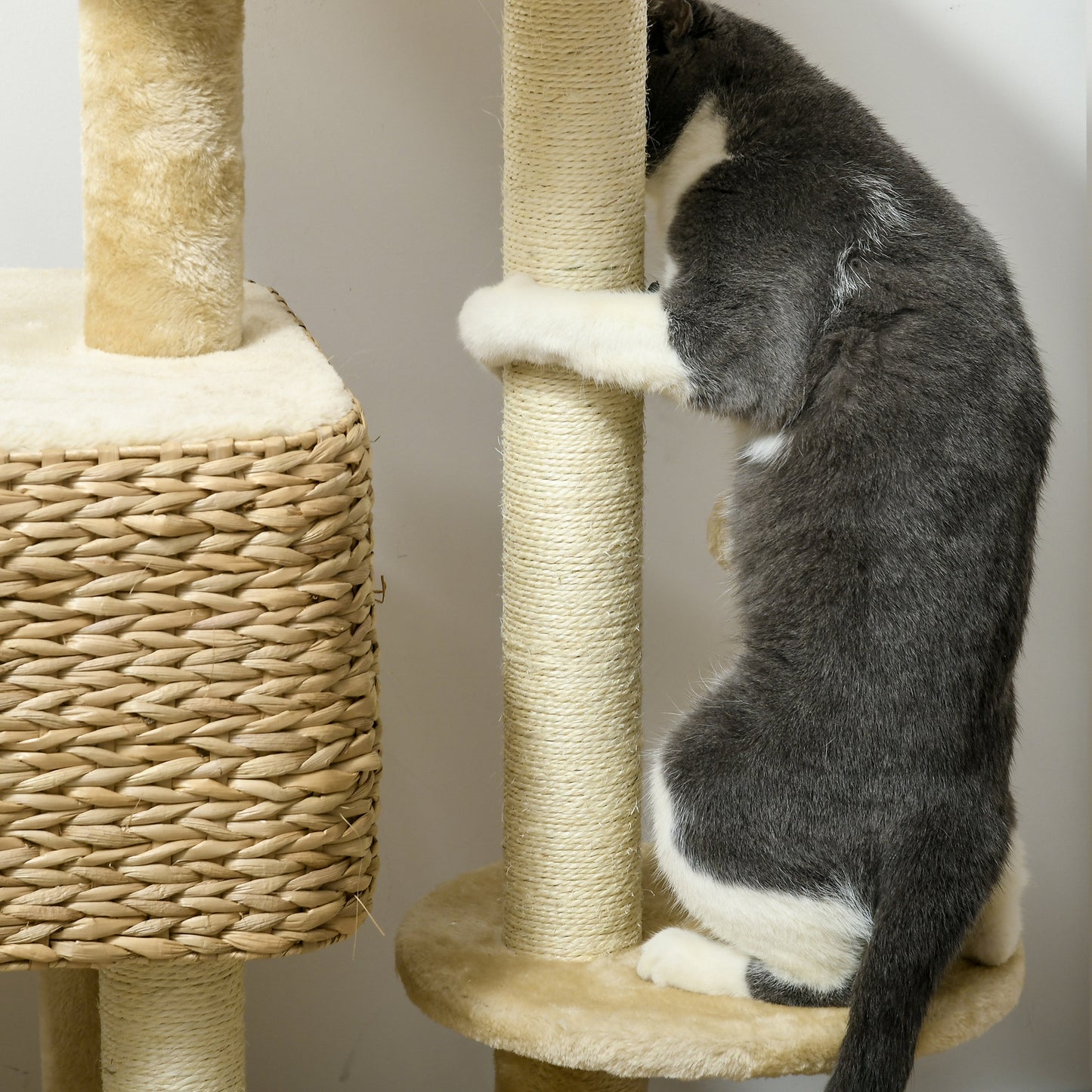 Indoor Cat Tree with Scratching Posts and Cozy Condo - Beige
