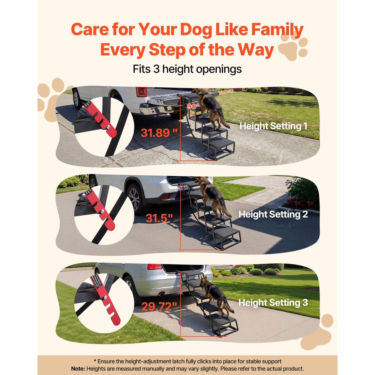 Foldable Dog Car Steps - Extra Wide Ramp for Large Dogs with Non-Slip Surface