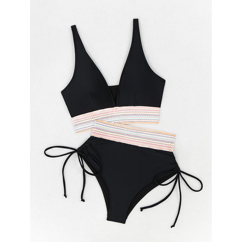High Waisted Two-Piece Bikini Set with Tummy Control