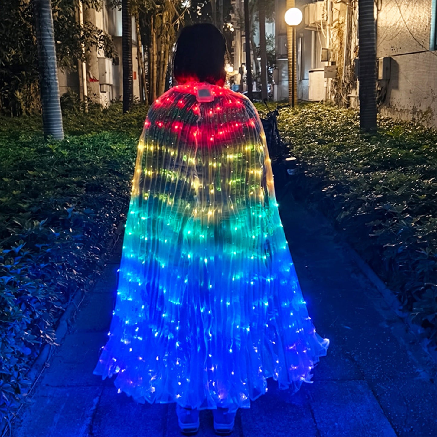 LED Light Up Wing For Adults 9.8FT Polyester Glowing Belly Dance