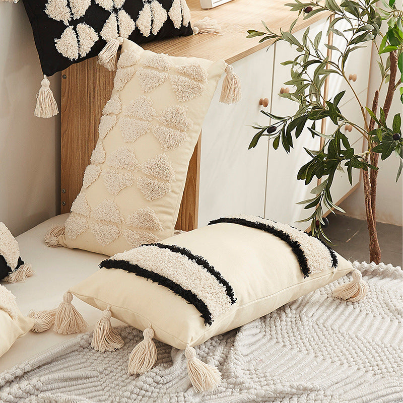 Rectangular Living Room Sofa Pillow Cover Lumbar Support Cushion Nordic Style