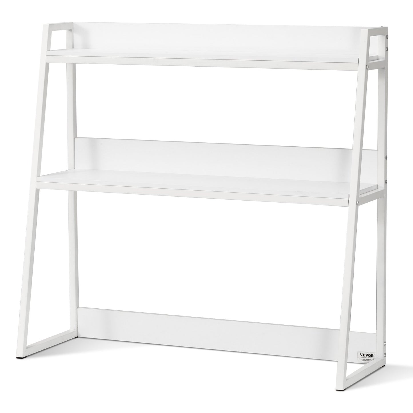 2-Tier Desktop Bookshelf Organizer - White Storage Rack