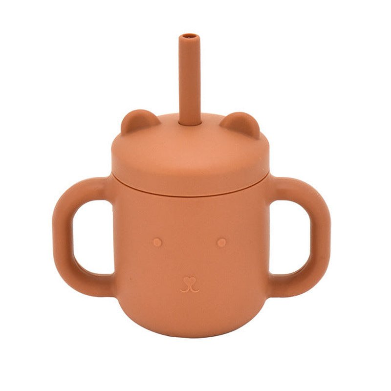 Leak-Proof Silicone Children's Drinking Cup with Straw and Suction Base