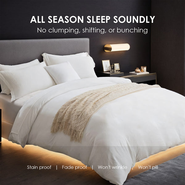 Premium Solid White Oversized Duvet Cover Set with Pillowcases