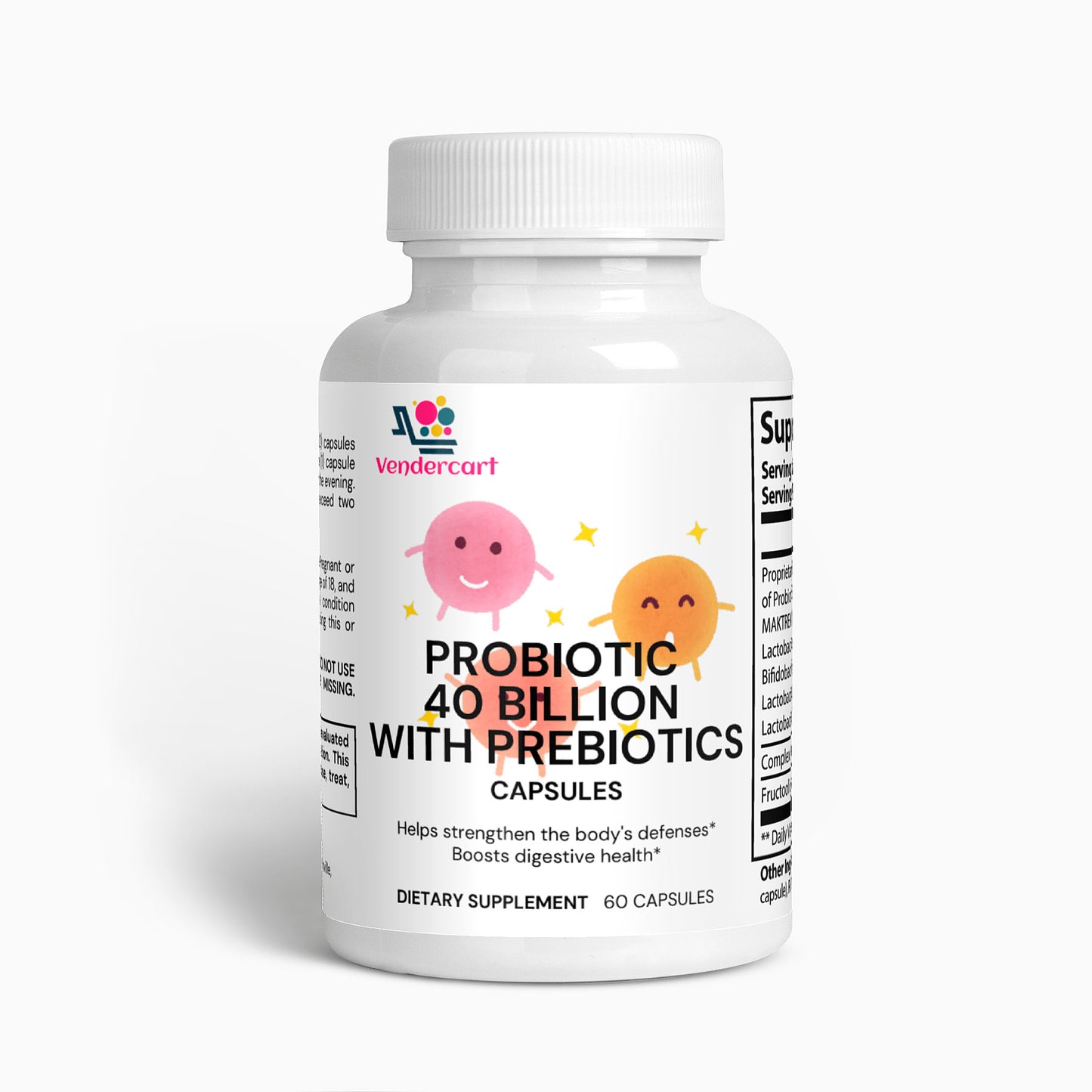 Probiotic 40 Billion CFU Supplement with Prebiotics for Digestive Health