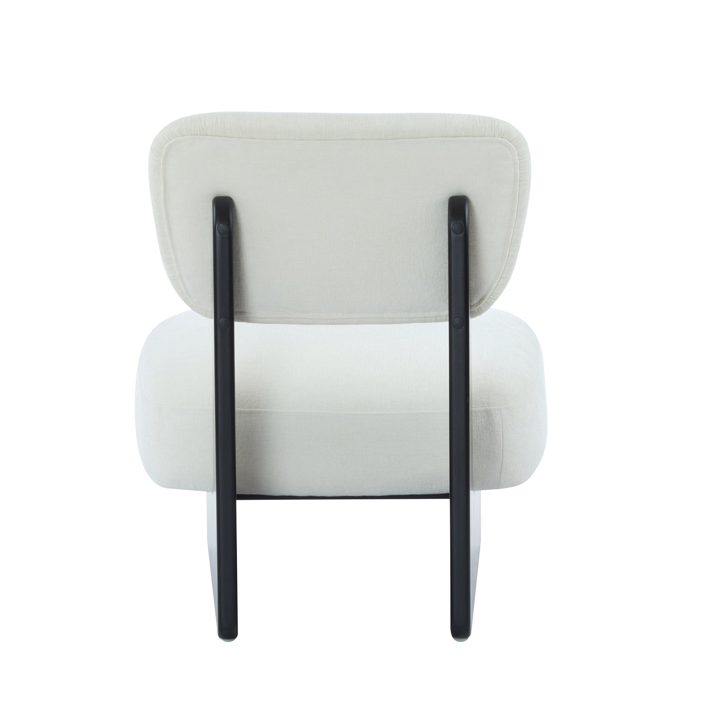 Modern Beige Lounge Chair With Polyester Upholstery, Sturdy Wood Base