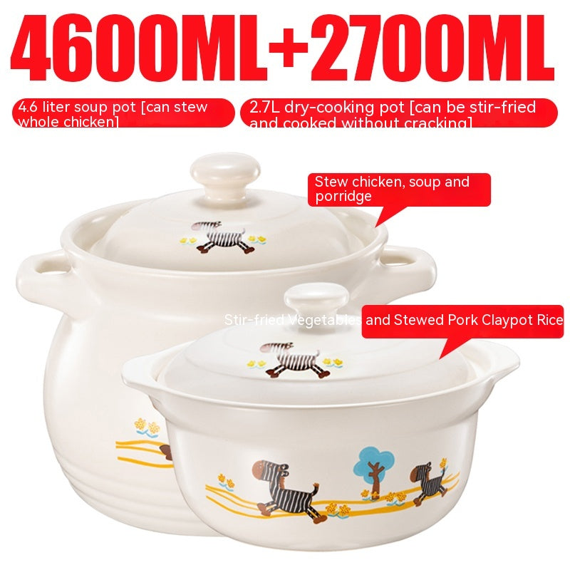High-Temperature Ceramic Casserole Stew Pot with Cover - Kitchen & Home Storage