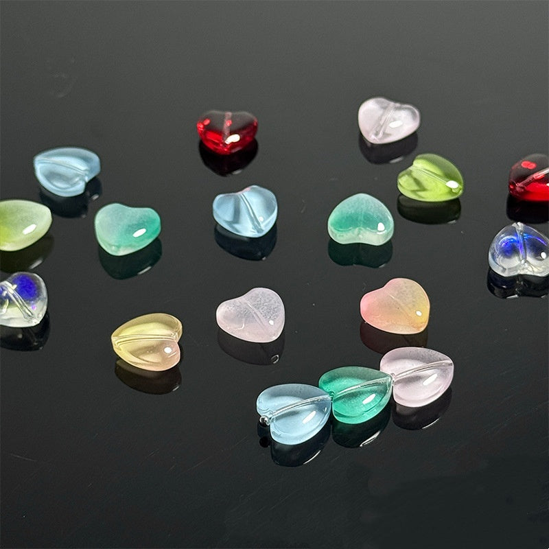 Love Peach Heart Glass Beads 12mm Handmade Jewelry Accessories