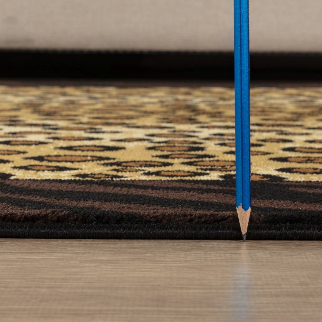 Animal Print Area Rug - 5'3" x 7'3" Beige & Black