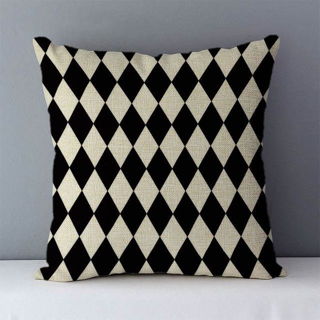 Geometric Abstract Pillow Cover - Modern Linen Cushion Case for Living Room & Bedroom