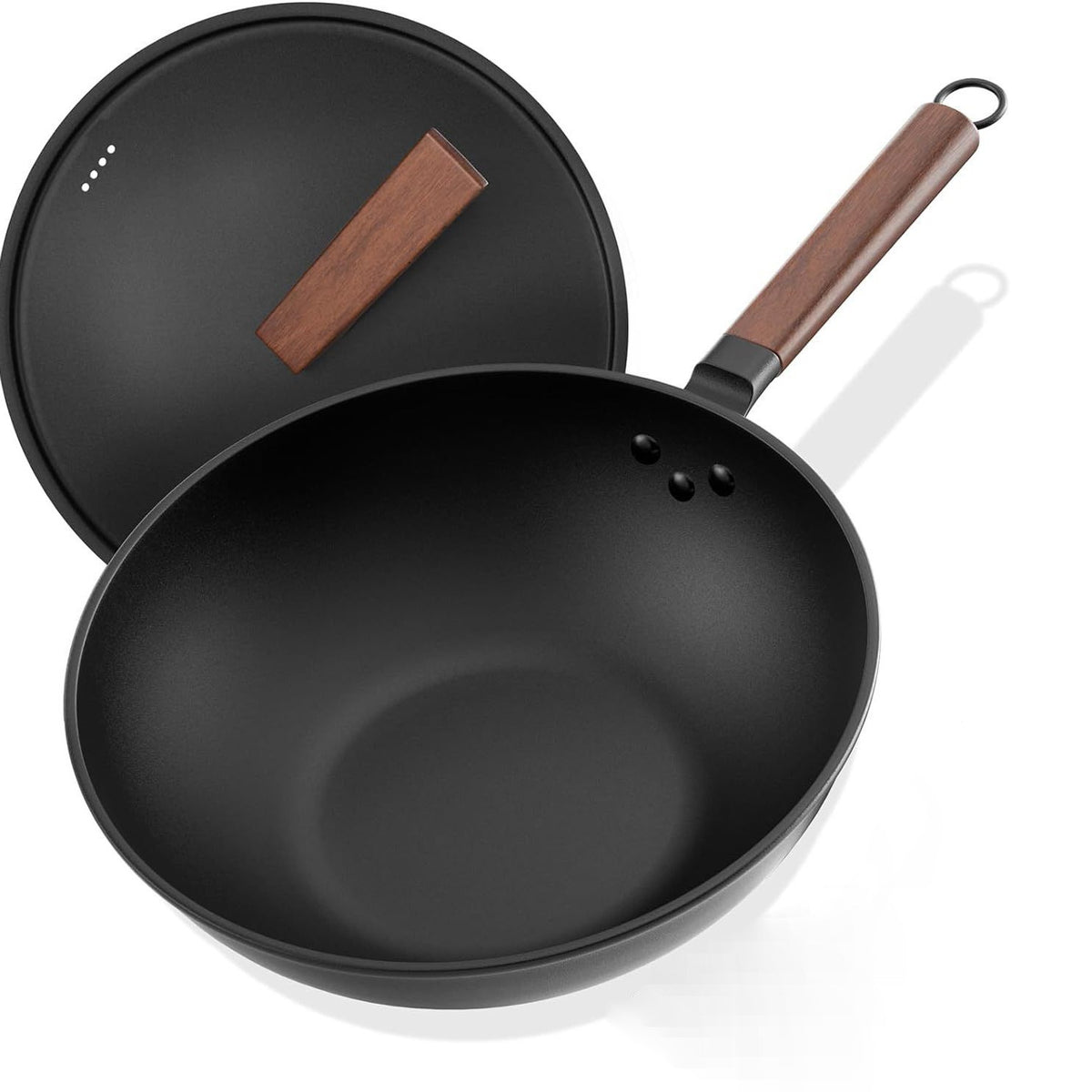 Traditional Uncoated Iron Cooking Pot with Lid and Spatula - 30cm & 32cm Variants