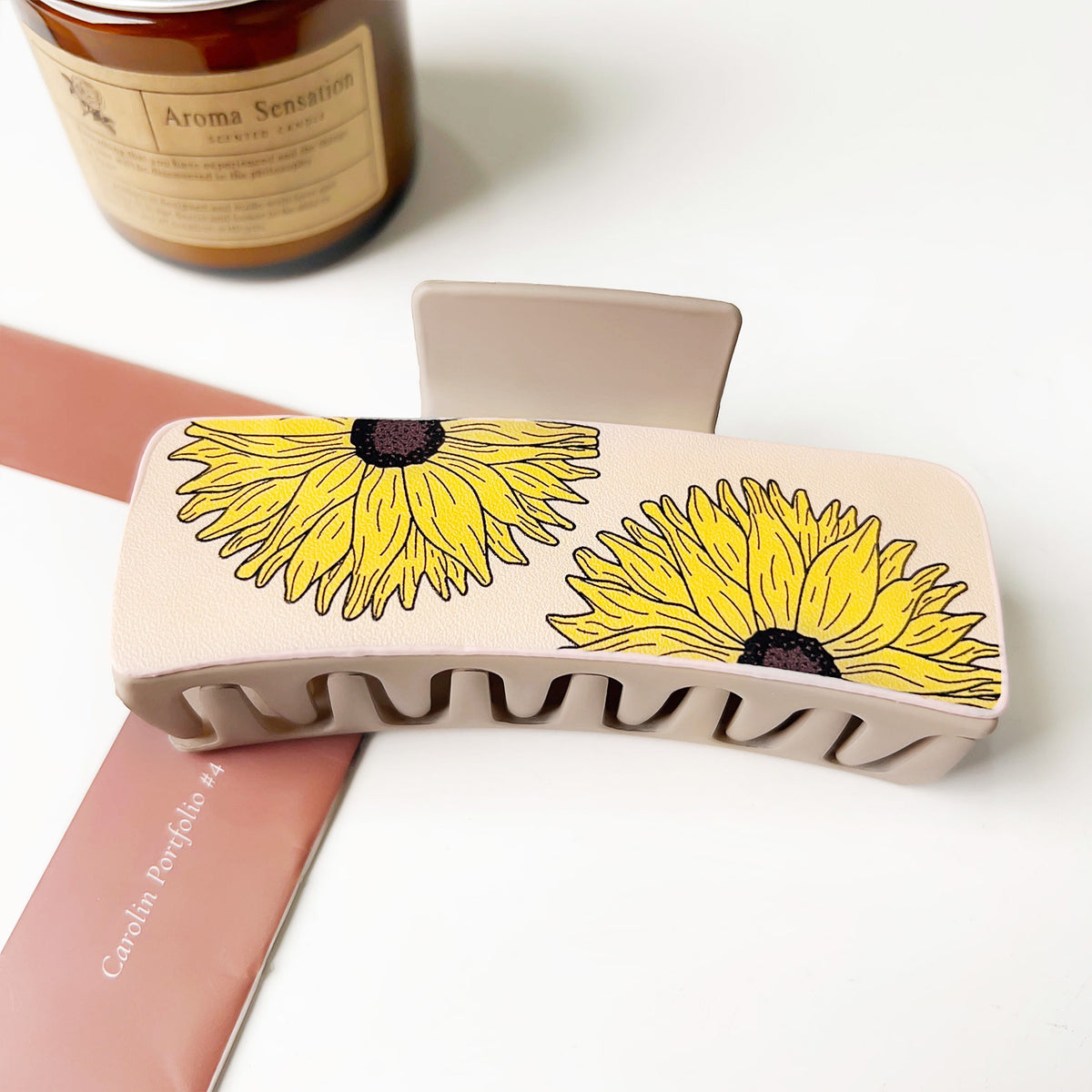Western Denim Style Leather Hair Barrettes with Retro Printed Designs
