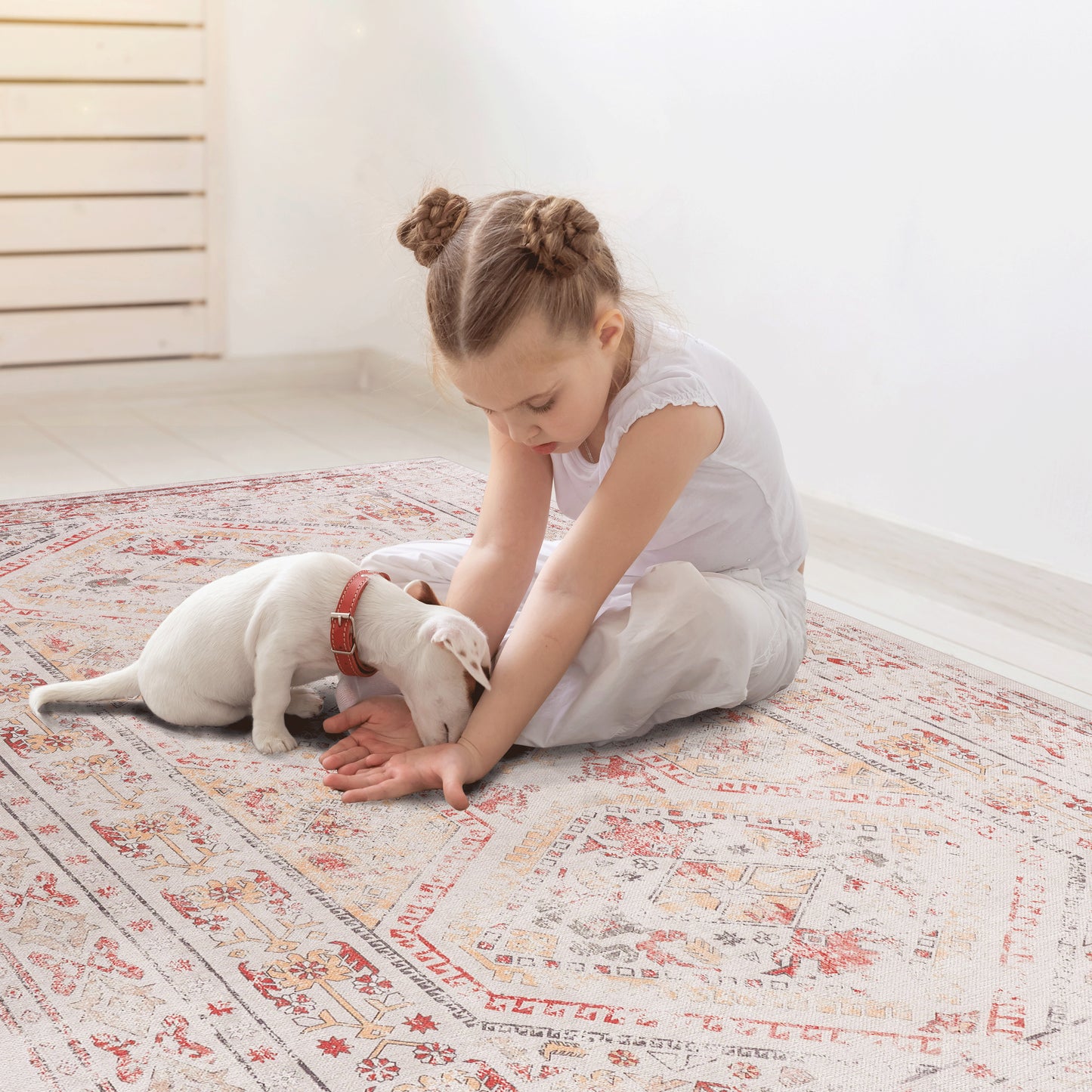 MAVAL Beige Washable Rug 2' X 3' Doormat Beige,