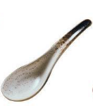Ceramic Ramen Noodle Spoon - Bent Chinese Style Kitchen Utensil