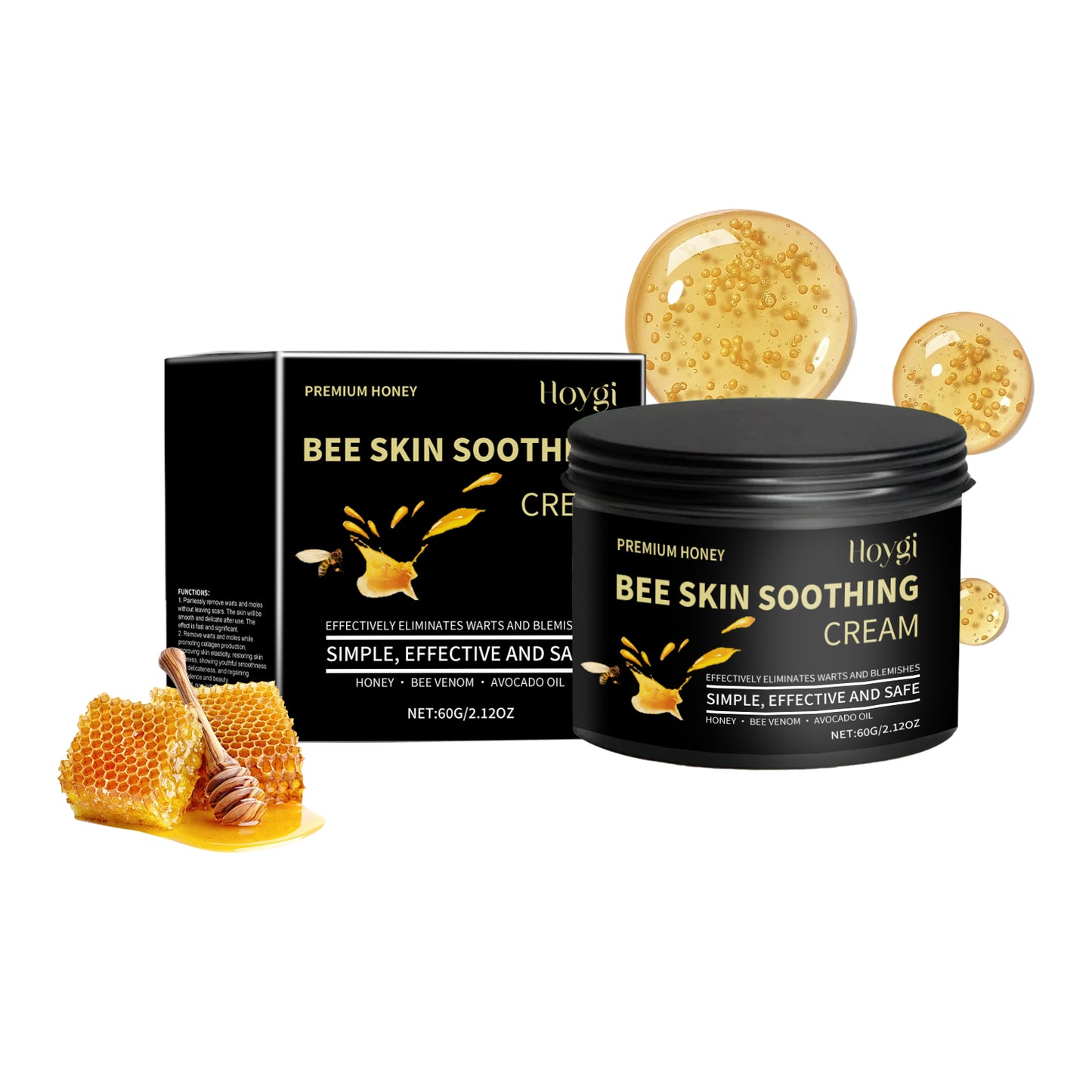 Honey Moisturizing Face Cream with Avocado Oil & Bee Venom - 60g