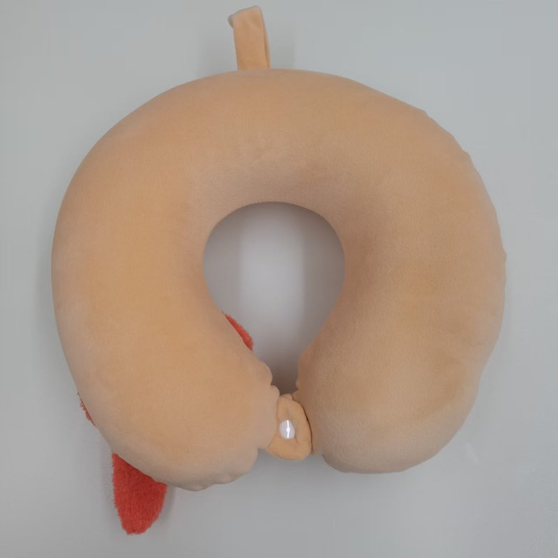 Cute Bear Travel Neck Pillow with Red Scarf & Sleep Cap - Memory Foam U-Shaped Cushion