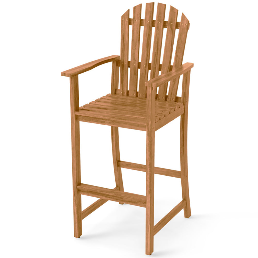Tall Adirondack Chair With Armrests And Footrest Acacia Wood For Deck