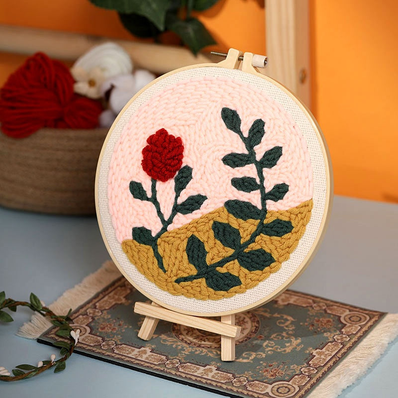 Flower and Grass Stamp Material Pack for Embroidery Crafts - Handmade
