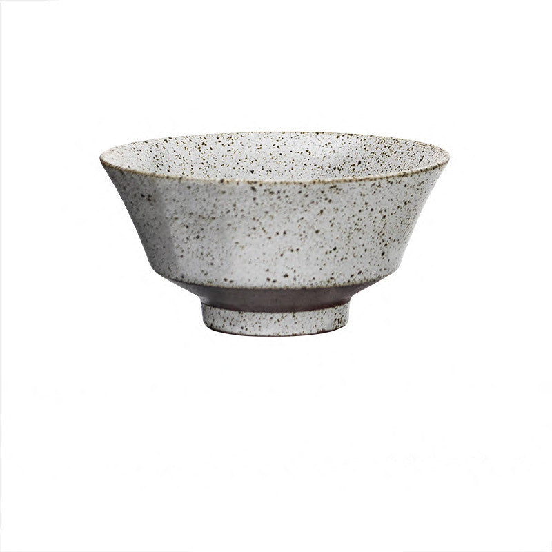Coarse Ceramic Soup Bowl - Vintage Round Kitchenware, Small 5 Inch