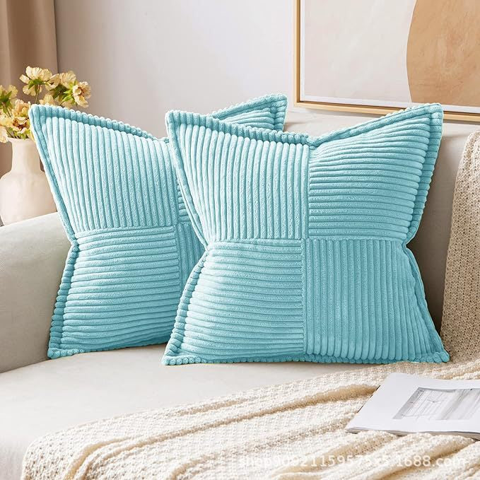 Christmas Cushion Cover Solid Corduroy Stripe Home Decor Pillowcase