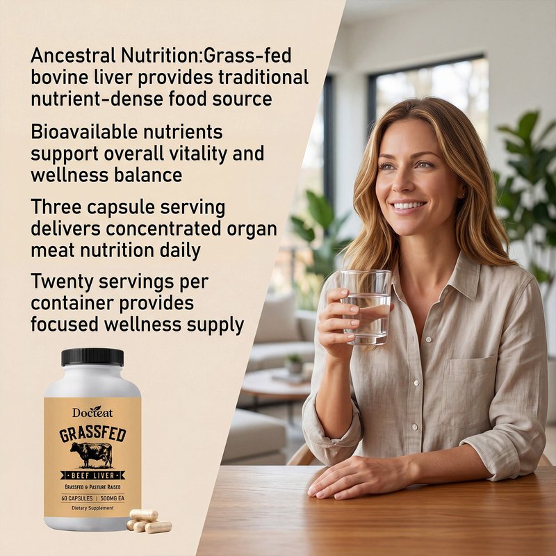 Grass-Fed Bovine Liver Capsules - 60 Count
