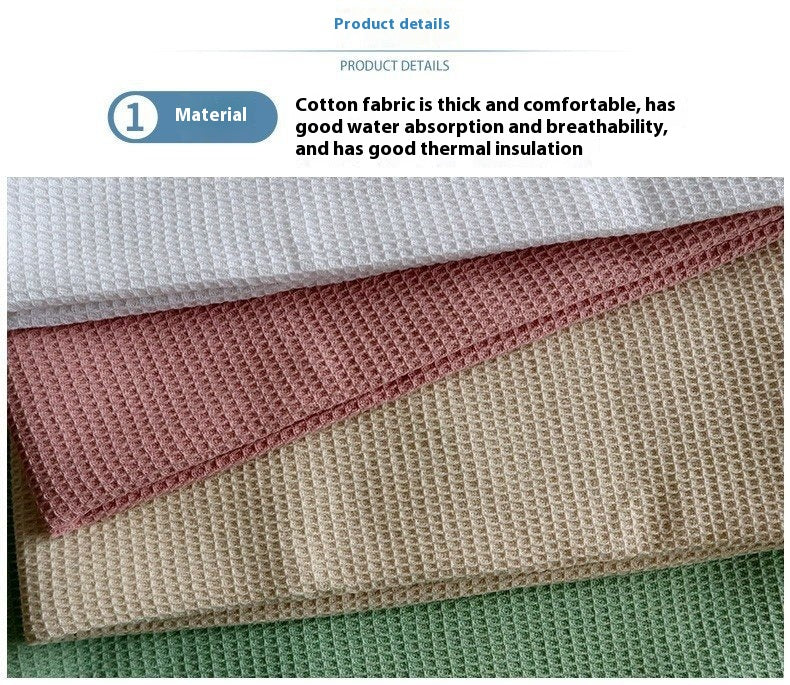 Cotton Rectangular Waffle Tea Towel - Nordic Style Kitchen Linen