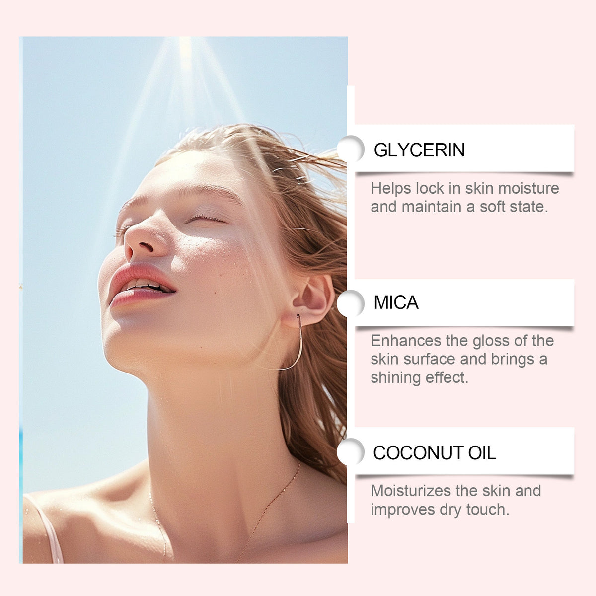 Copper Colored Coconut Protective Glitter Body Oil