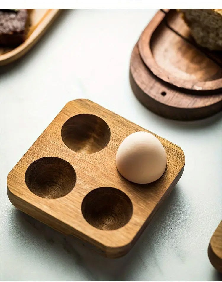 Japanese Style Wooden Egg Tray Shelf for Refrigerator Kitchen Storage