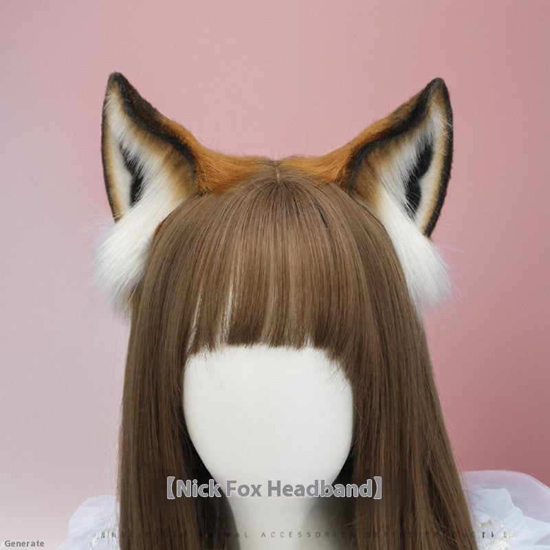 Simulation Animal Ears Plush Headband Hair Accessories for Cosplay and Parties