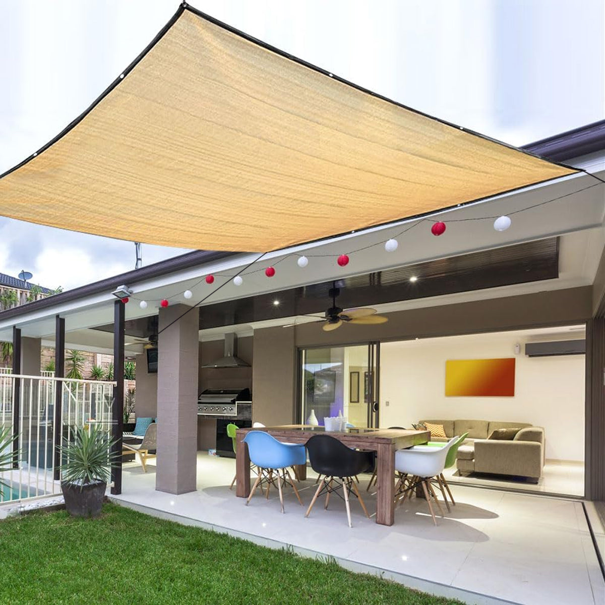 Outdoor Sunshade Net - 3x4 Meters with 4 Hooks