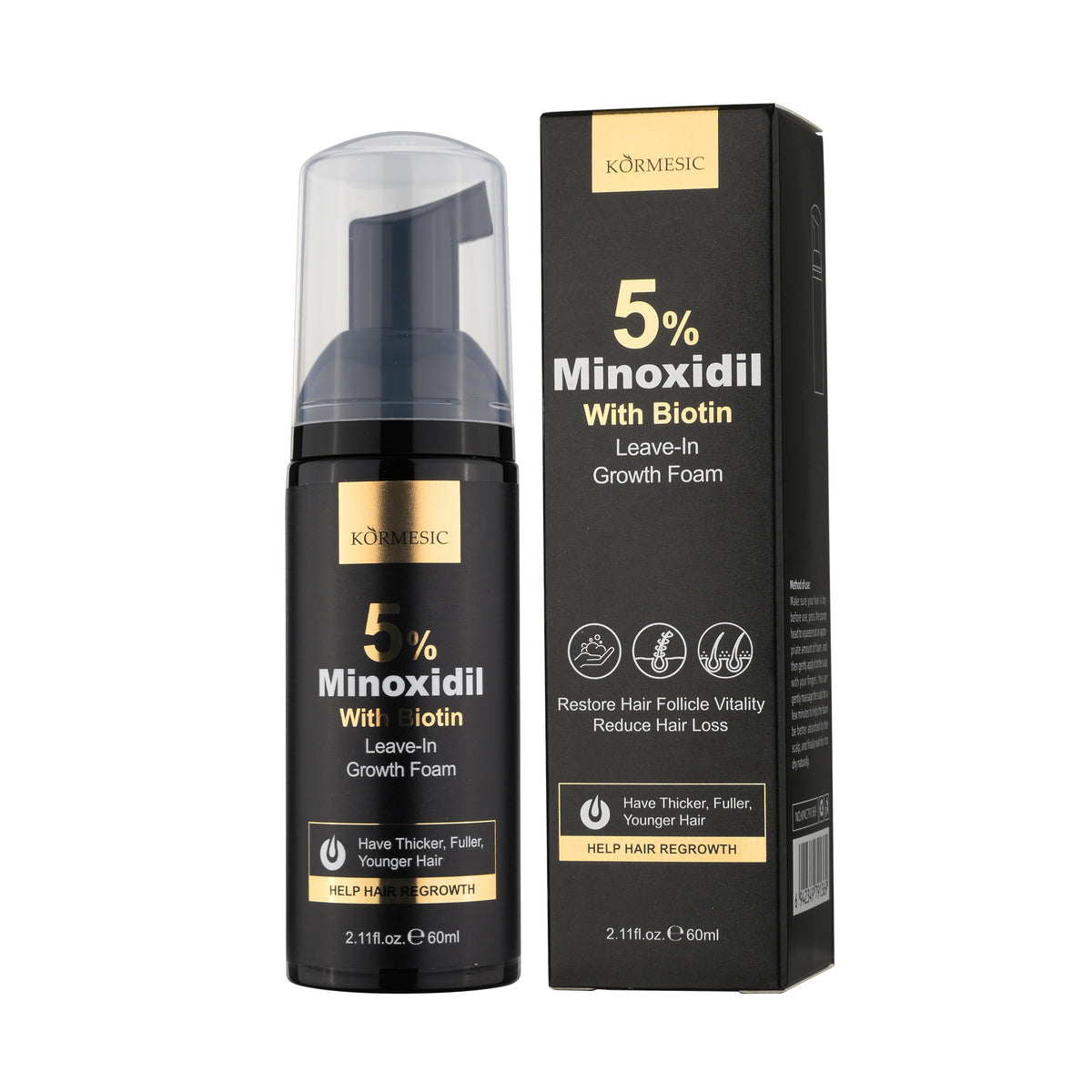 Minoxidil Hair Growth Foam - 60ml Hair Loss Treatment for Thinning Hair